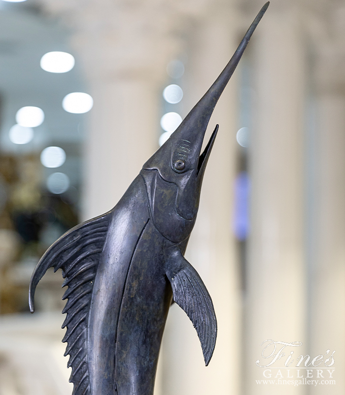 Bronze Statues  - Breaching Marlin Bronze Statue - BS-822